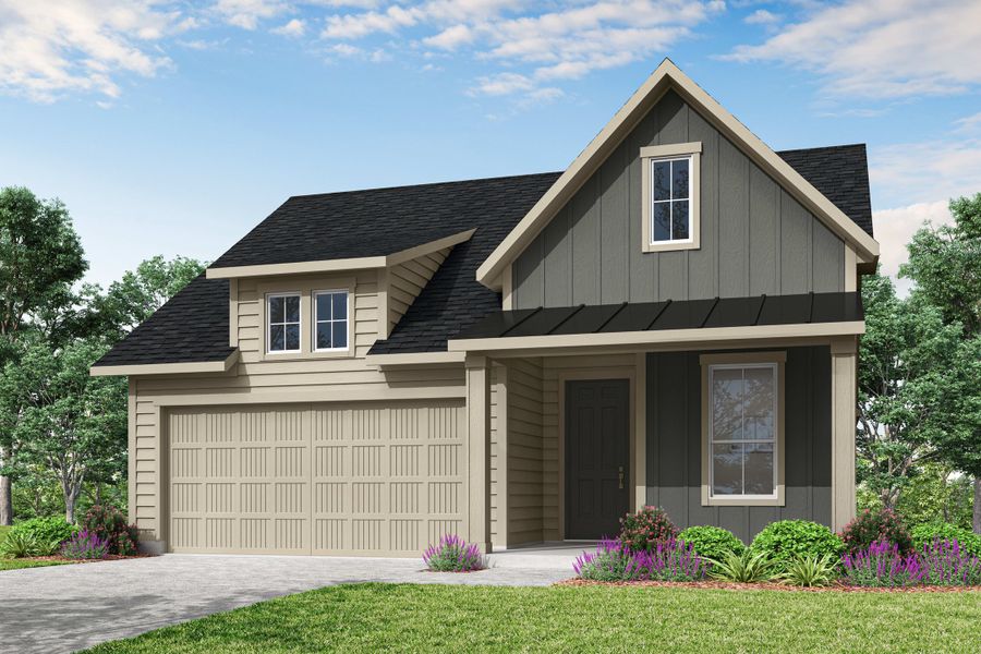 Representative exterior photo of a completed home built from the Aspen by Tri Pointe Homes in Treeline, Justin, TX (Image 17).