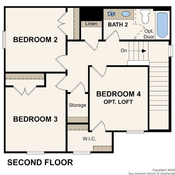 2D floor plan layout of this home in Rosemont Hill, San Antonio, TX (Image 4).