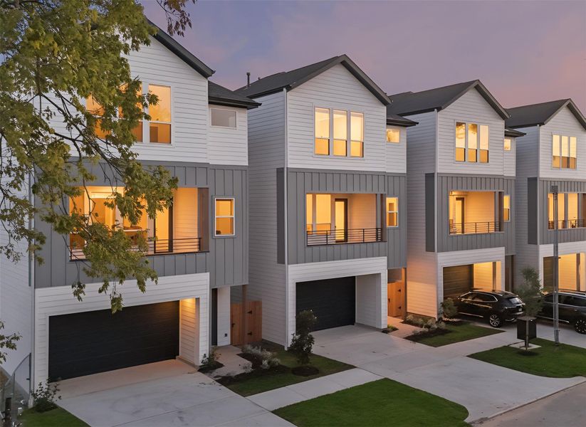Front exterior of a new home in Reserve At Oak Forest, Houston, TX, highlighting curb appeal (Image 1). Front exterior of a new home in Reserve At Oak Forest, Houston, TX, highlighting curb appeal (Image 1).