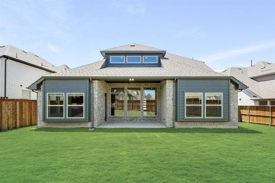 Exterior details and patio area of a home in Creekview Meadows, Pilot Point (Image 22). Exterior details and patio area of a home in Creekview Meadows, Pilot Point (Image 22).