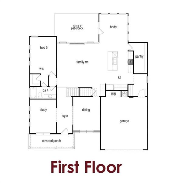 2D floor plan layout of this home in Ponderosa Farms Manor, Gainesville, GA (Image 6).