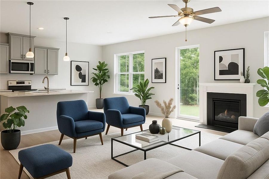 Furnished interior view inside a new home in The Hills at Cedar Creek, Winder (Image 3).