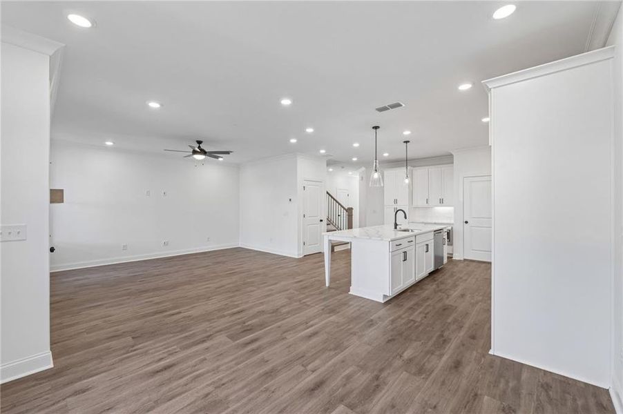 Spacious, unfurnished interior of a new home in Millcroft Townhomes, Buford (Image 21). Spacious, unfurnished interior of a new home in Millcroft Townhomes, Buford (Image 21).