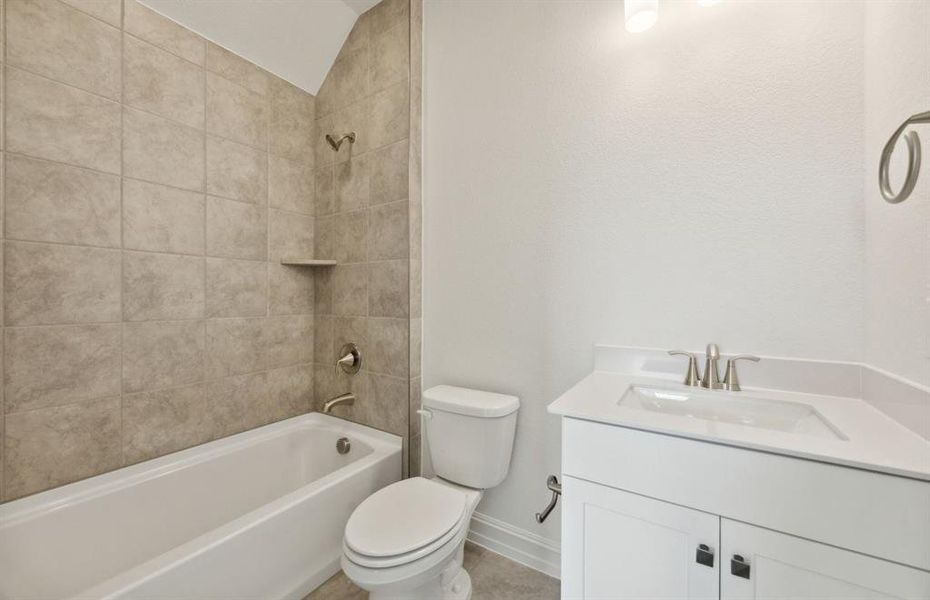 Spacious secondary bathroom*real home pictured