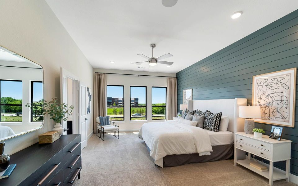 Representative furnished interior of a home built from the Rainier by CastleRock Communities in The Summit at Center Stage, Keller (Image 26).