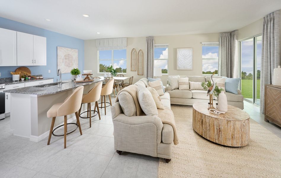 Representative furnished interior of a home built from the Pembroke by Park Square Residential in Leela Reserve, Tavares (Image 6).
