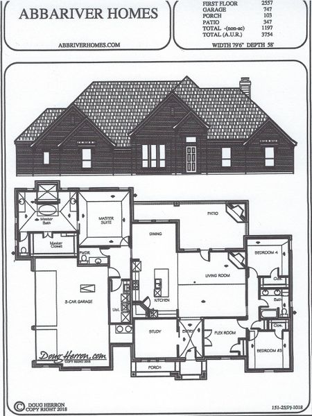 2D floor plan layout for the 151-2557-1018 by Abba River Homes in Stanford Estates, Springtown, TX (Image 3). 2D floor plan layout for the 151-2557-1018 by Abba River Homes in Stanford Estates, Springtown, TX (Image 3).