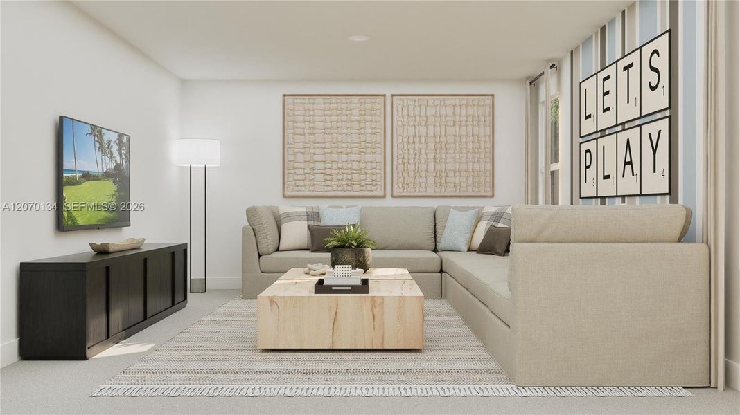 Furnished interior view inside a new home in , Miami (Image 16).