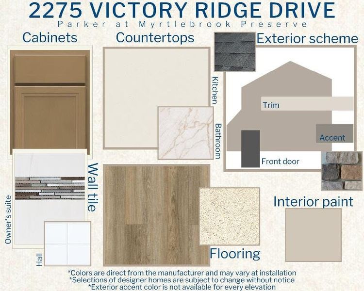 Parker - Colors for this home Parker - Colors for this home