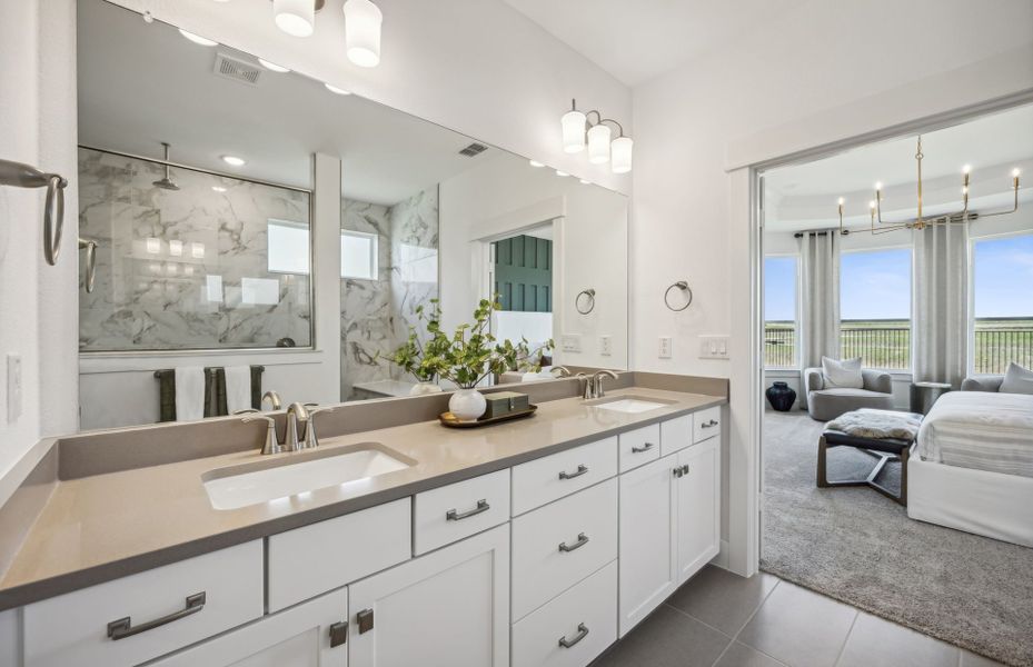 Owner's bath with double vanity