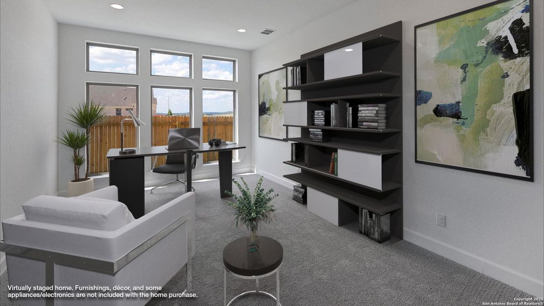 Furnished interior view inside a new home in Haby Hill 60', San Antonio (Image 8). Furnished interior view inside a new home in Haby Hill 60', San Antonio (Image 8).