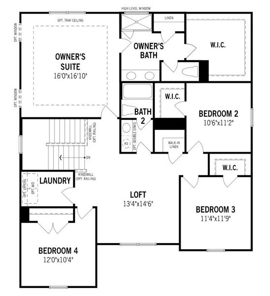 2D floor plan layout for the Shenandoah by Mattamy Homes in Clarabella, Fuquay Varina, NC (Image 6).
