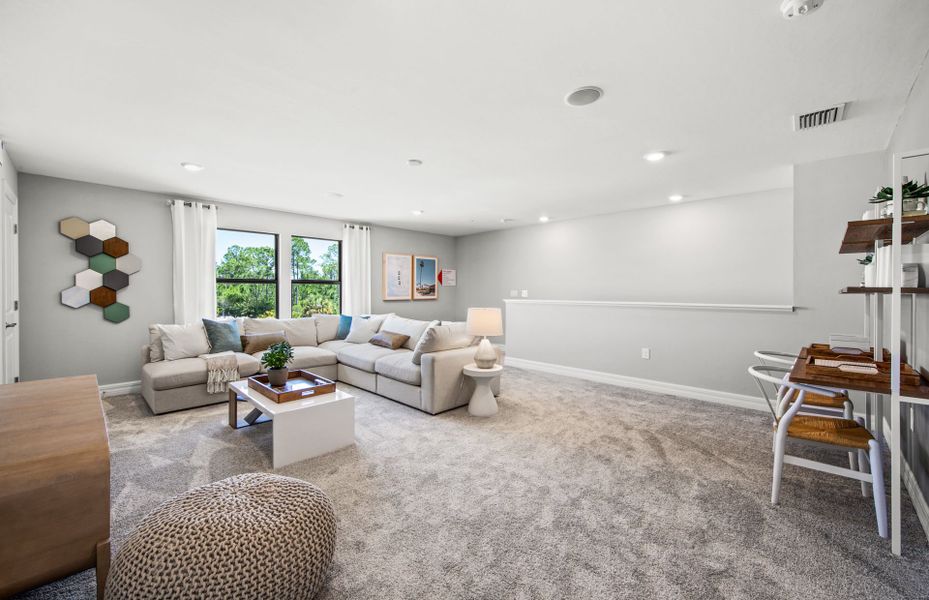 Make the loft space a play room or media center