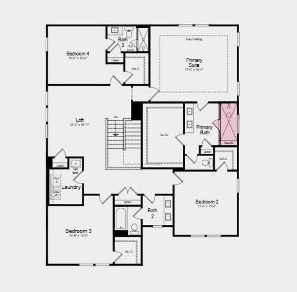 2D floor plan layout of this home in Reserve at Hickory Walk, Kennesaw, GA (Image 3). 2D floor plan layout of this home in Reserve at Hickory Walk, Kennesaw, GA (Image 3).