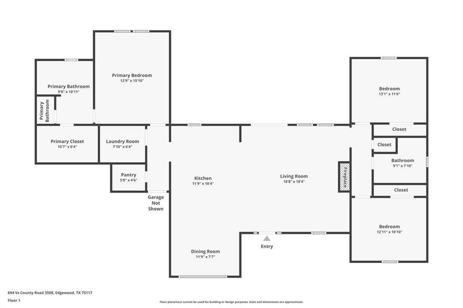 2D floor plan layout of this home in , Edgewood, TX (Image 5).