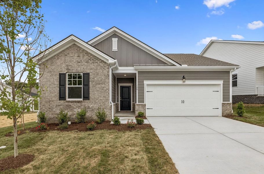 Front exterior of a new home in Cedars at Cane Ridge | 55+ Community, Antioch, TN, highlighting curb appeal (Image 1).