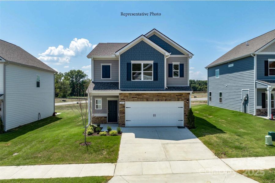 Front exterior of a new home in Country Club Village, Salisbury, NC, highlighting curb appeal (Image 1). Front exterior of a new home in Country Club Village, Salisbury, NC, highlighting curb appeal (Image 1).