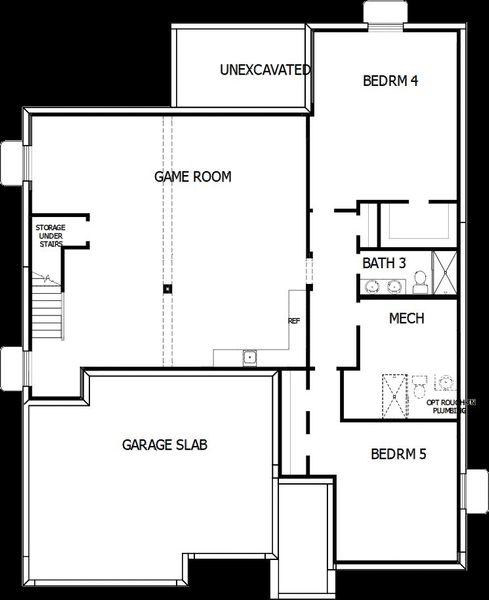 2D floor plan layout of this home in Cloverleaf - Pinnacle Collection, Monument, CO (Image 6).