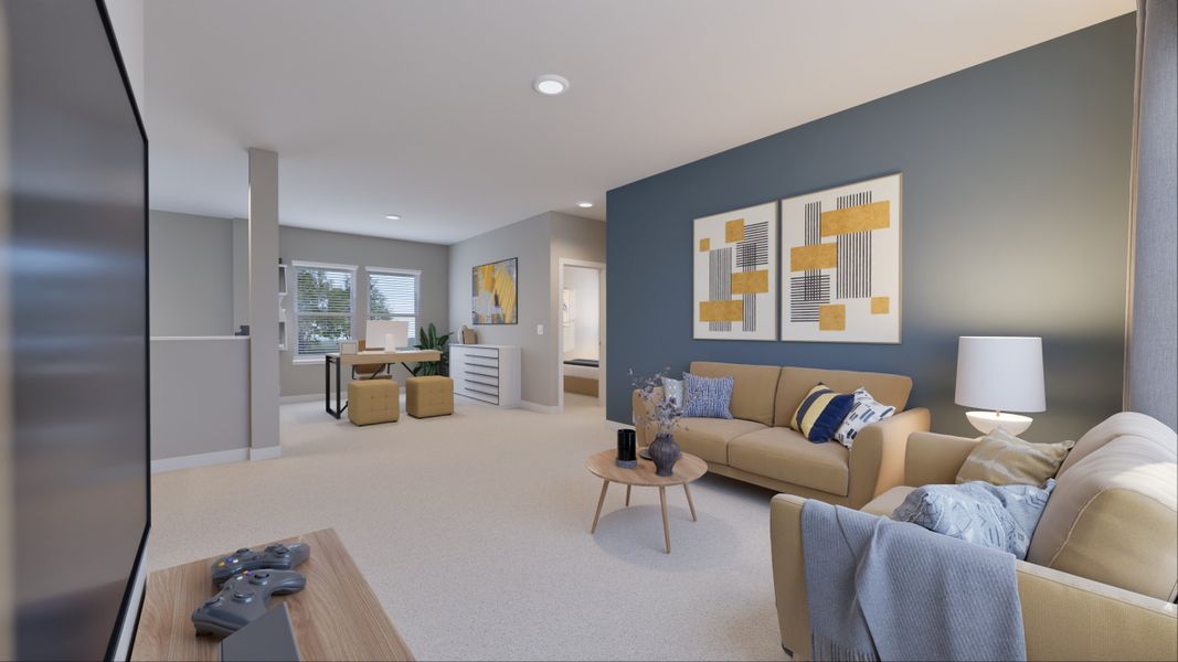 Furnished interior view inside a new home in Sunterra 40, Katy (Image 28).