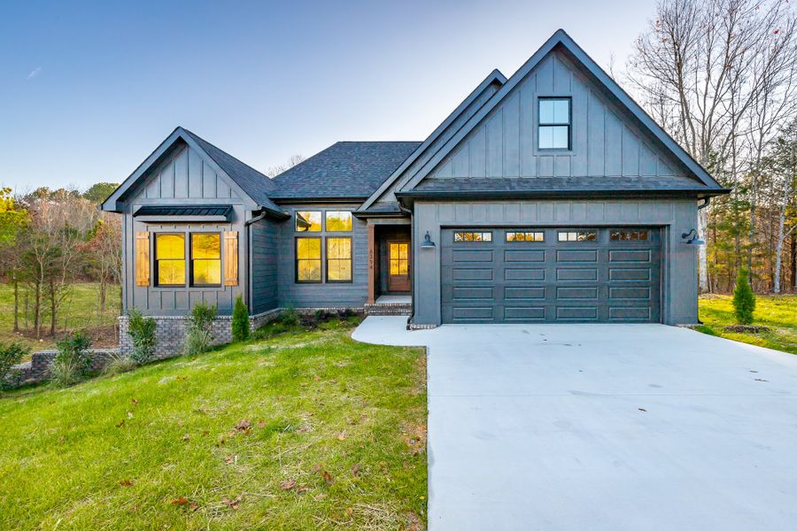 Front exterior of a new home in Creekside, Cleveland, TN, highlighting curb appeal (Image 2).