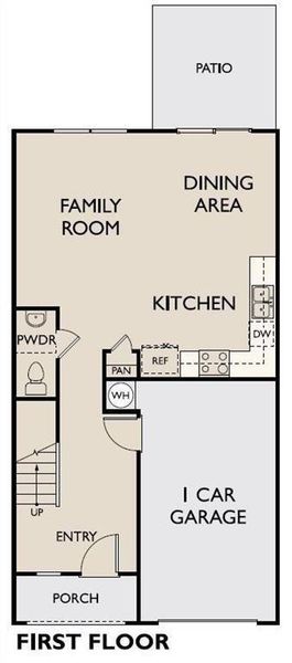 2D floor plan layout of this home in The Emery, Villa Rica, GA (Image 3).