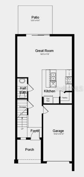 2D floor plan layout of this home in The Towns at Skye Ranch, Sarasota, FL (Image 3).