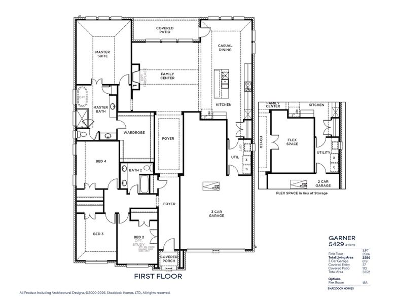 2D floor plan layout for the Garner - 5429 by Shaddock Homes in Devonshire, Forney, TX (Image 3). 2D floor plan layout for the Garner - 5429 by Shaddock Homes in Devonshire, Forney, TX (Image 3).