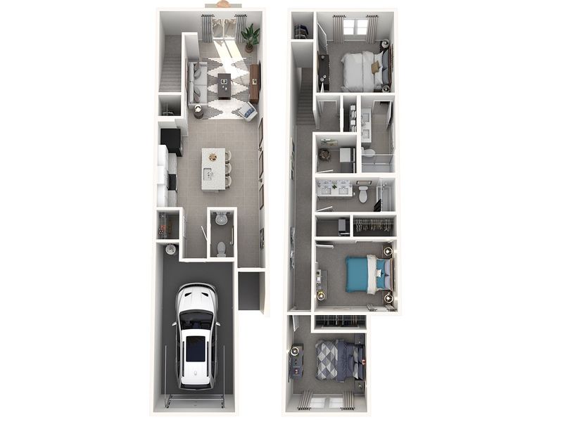 2D floor plan layout of this home in The District at Oakleaf - The Commons, Middleburg, FL (Image 3).