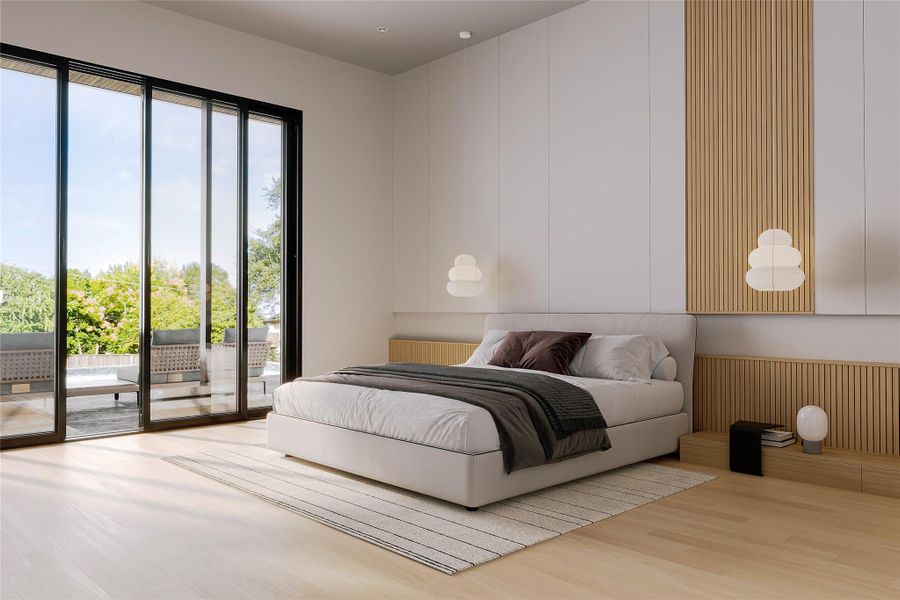 Large Primary bedroom with outdoor sitting area (rendering)