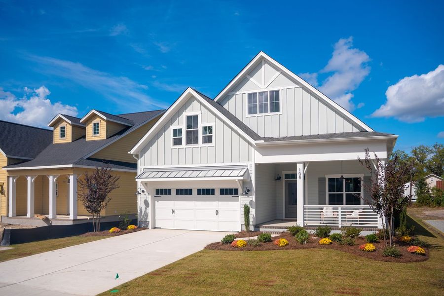 Representative exterior photo of a completed home built from the Beckett by Bill Clark Homes in Sidbury Landing, Wilmington, NC (Image 35). Representative exterior photo of a completed home built from the Beckett by Bill Clark Homes in Sidbury Landing, Wilmington, NC (Image 35).