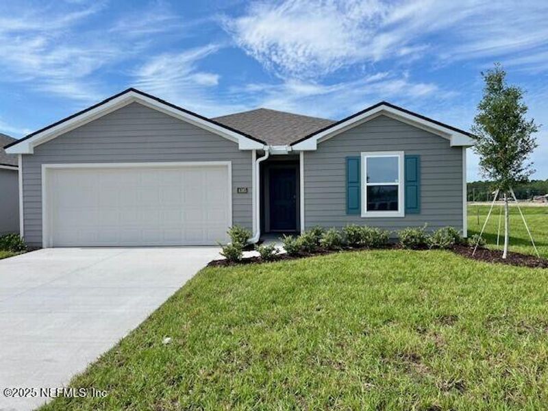 Front exterior of a new home in Rookery, Green Cove Springs, FL, highlighting curb appeal (Image 13). Front exterior of a new home in Rookery, Green Cove Springs, FL, highlighting curb appeal (Image 13).