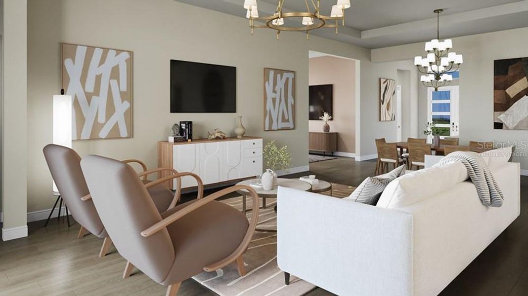 Furnished interior view inside a new home in Esplanade at Starling, Punta Gorda (Image 6).