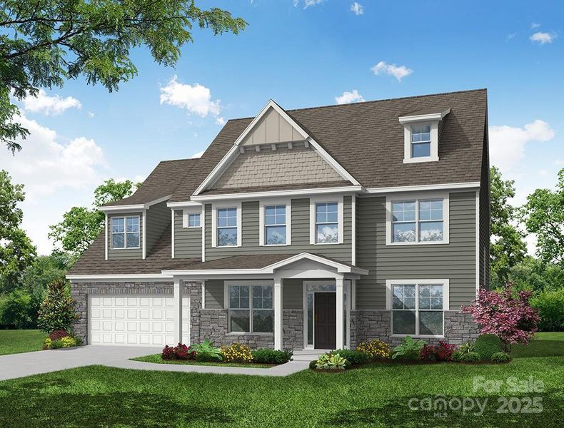 Homesite 30 features the Roanoke G plan with front-load garage.