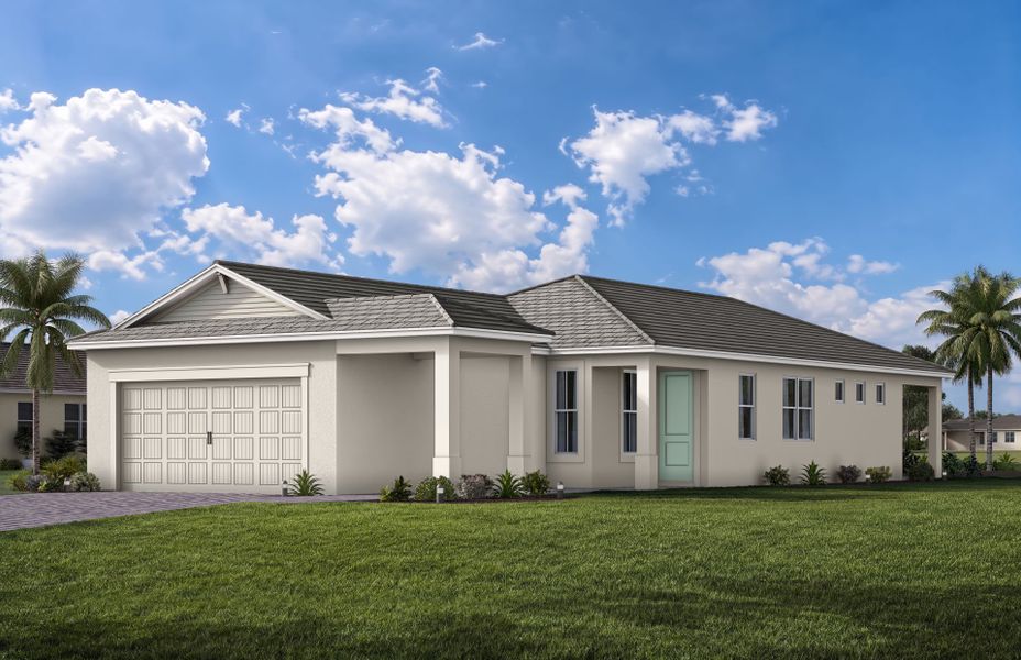 Representative exterior photo of a completed home built from the Flagstone by Pulte Homes in SeaFlower, Bradenton, FL (Image 28). Representative exterior photo of a completed home built from the Flagstone by Pulte Homes in SeaFlower, Bradenton, FL (Image 28).