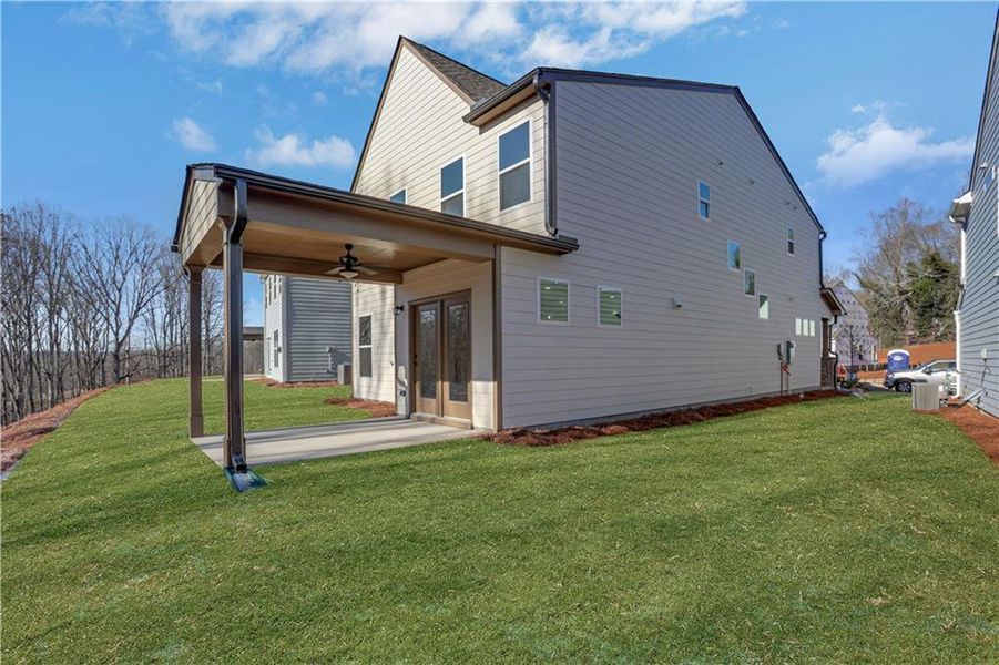 Exterior details and patio area of a home in Villas at Dawsonville, Dawsonville (Image 21). Exterior details and patio area of a home in Villas at Dawsonville, Dawsonville (Image 21).