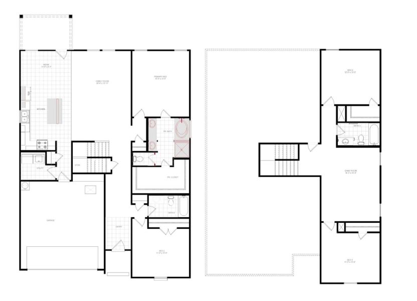 2D floor plan layout of this home in Colony at Pinehurst, Pinehurst, TX (Image 5).
