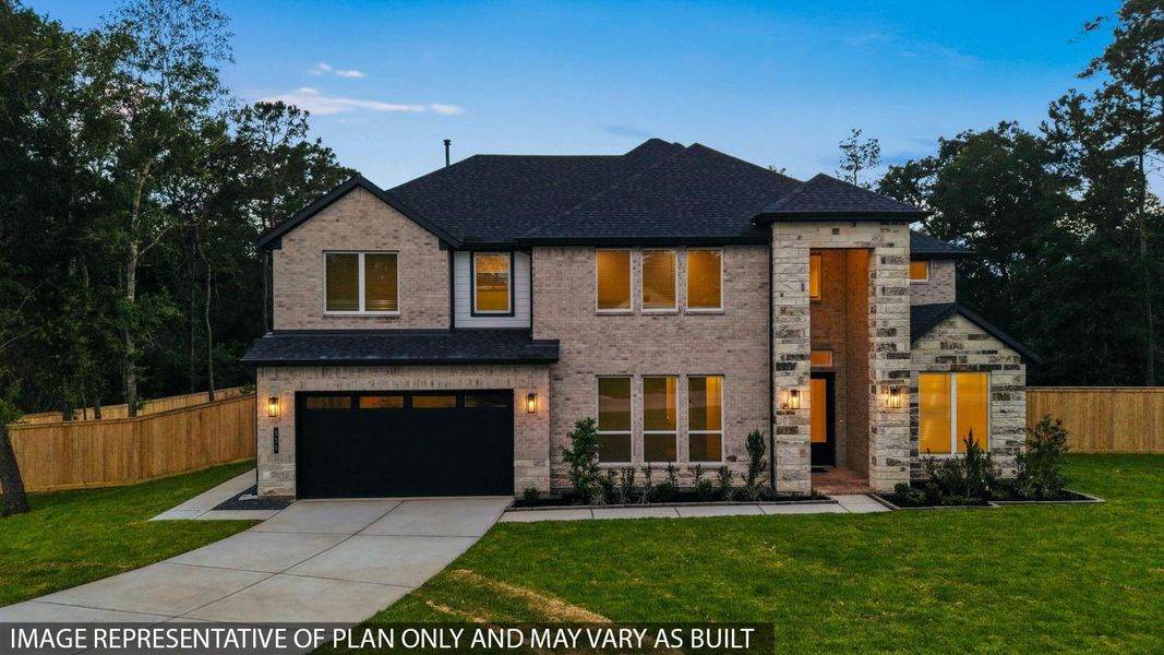 Front exterior of a new home in Butlers Bend Estates, Pinehurst, TX, highlighting curb appeal (Image 21).