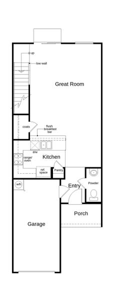 2D floor plan layout of this home in Orchard Park Townhomes, St. Augustine, FL (Image 3).