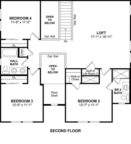 2D floor plan layout of this home in Timberbrook, Justin, TX (Image 4).
