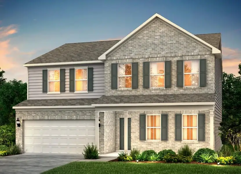 Front exterior of a new home in Anderson Point, McDonough, GA, highlighting curb appeal (Image 1). Front exterior of a new home in Anderson Point, McDonough, GA, highlighting curb appeal (Image 1).