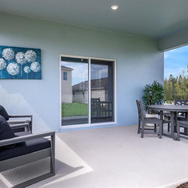 Exterior details and patio area of a home in Avalon Park Tavares Single Family Homes, Tavares (Image 23).