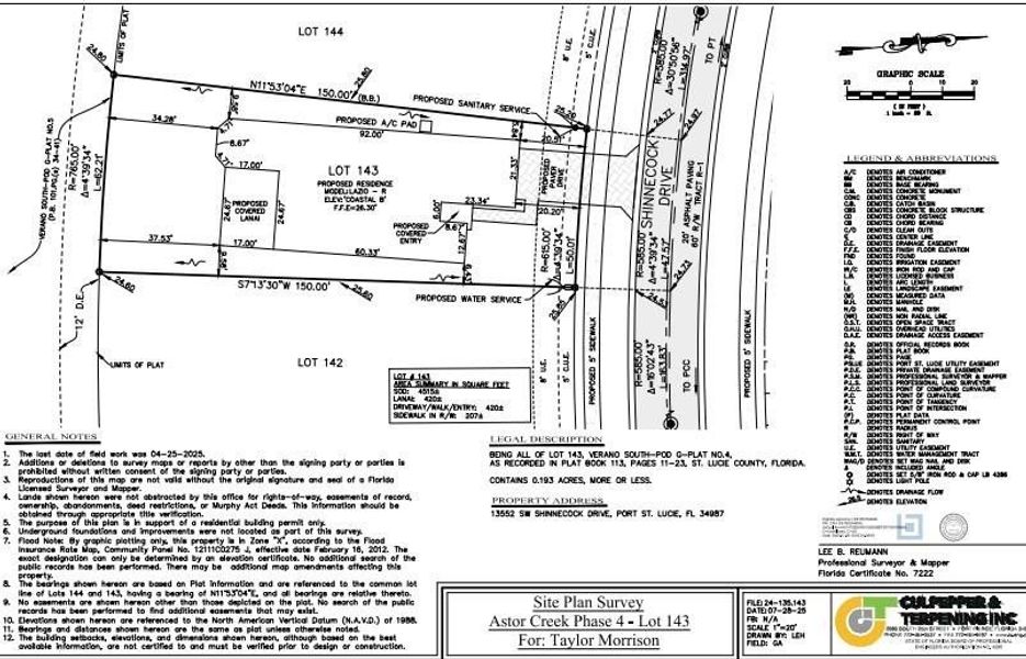 13552 SW Shinnecock Drive - Plot Plan