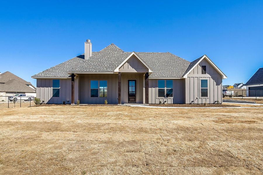 Representative exterior photo of a completed home built from the Abrams by Trinity Classic Homes in Freeman Ranch, Weatherford, TX (Image 26).