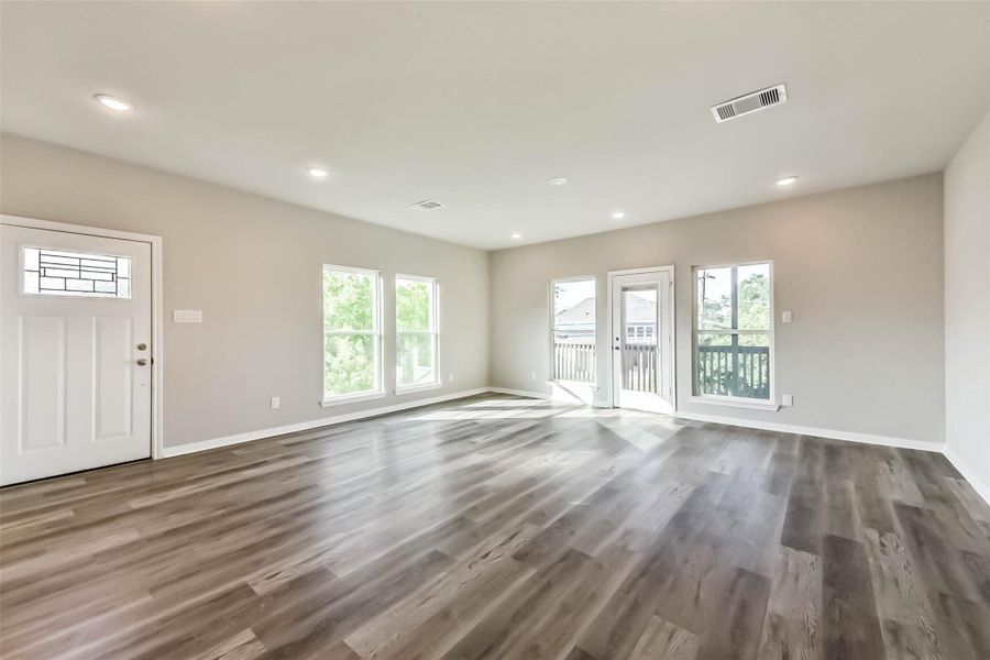 A different perspective of the spacious living area!