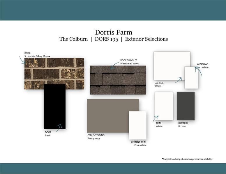 Sample of building materials used in homes in Dorris Farm at Willow Springs, White House (Image 47).