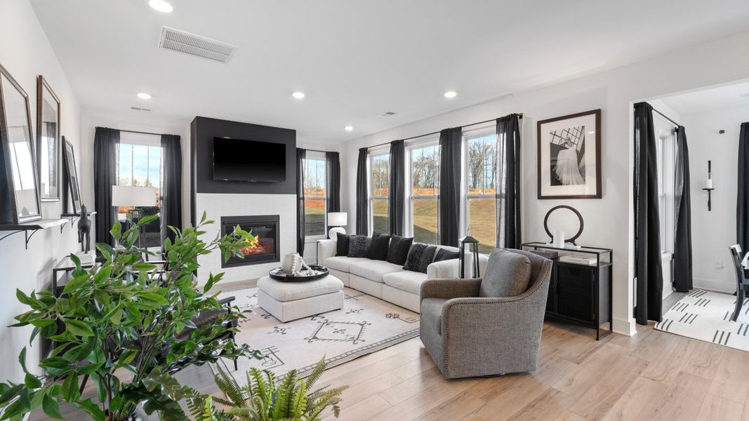 Family Room of The Drayton Design by DRB Homes