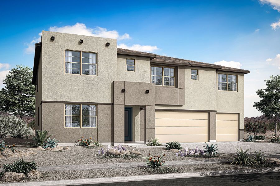 Representative exterior photo of a completed home built from the Redwood by Mattamy Homes in Las Ventanas, Goodyear, AZ (Image 1). Representative exterior photo of a completed home built from the Redwood by Mattamy Homes in Las Ventanas, Goodyear, AZ (Image 1).