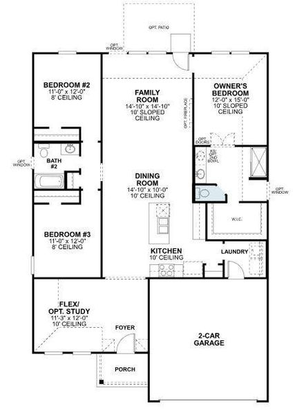 2D floor plan layout of this home in Kings Way, Denton, TX (Image 5).