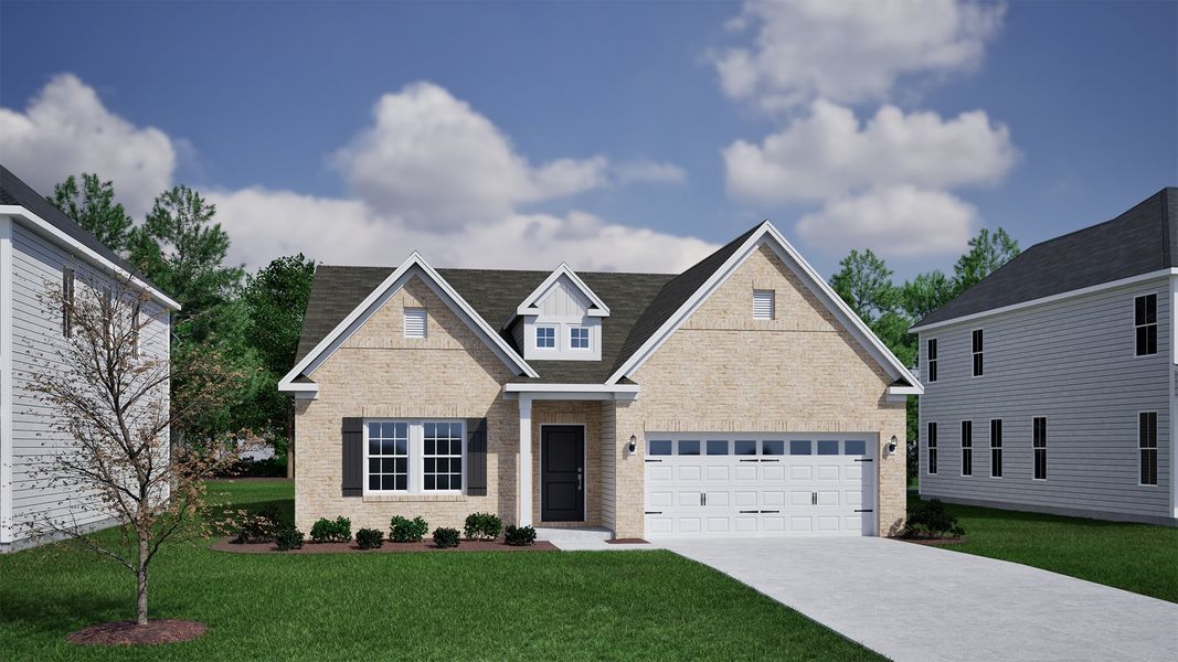 Representative exterior photo of a completed home built from the Bates II - Vanguard Collection by Mungo Homes in Scotts Hill Village, Wilmington, NC (Image 26).