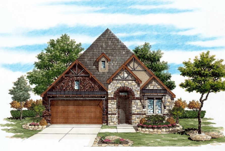 Representative rendering of the exterior for the 2110 by Texas Homes (Image 2). Representative rendering of the exterior for the 2110 by Texas Homes (Image 2).